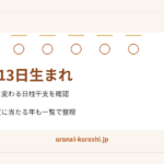 3月13日生まれ。日柱干支と異常干支に当たる年を整理する記事画像